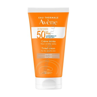 Авен Сонцезахисний Крем тональний SPF 50+ для сухої чутливої шкіри Avene Tinted Cream for dry sensitive skin SPF 50+, 50 мл