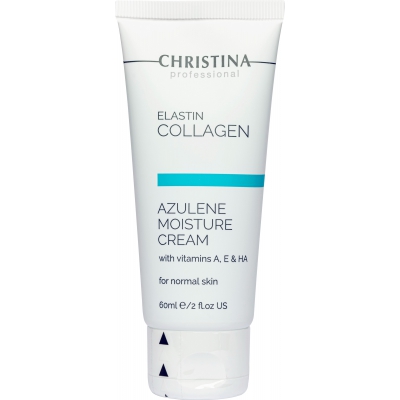 Зволожуючий крем для нормальної шкіри Christina Elastin Collagen Azulene Moisture Cream with Vitamins A, E&HA, 60 мл