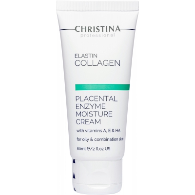 Зволожуючий крем для жирної шкіри Christina Elastin Collagen Placental Enzyme Moisture Cream with Vitamins A, E & HA