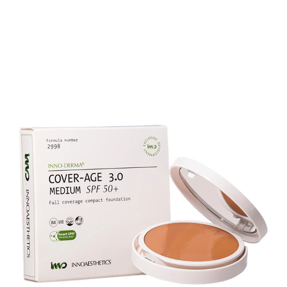 Innoaesthetics Крем-пудра SPF 50+ та HEVL зі середім тоном EPIGEN COVERAGE 3.0 MEDIUM SPF 50+, 14г