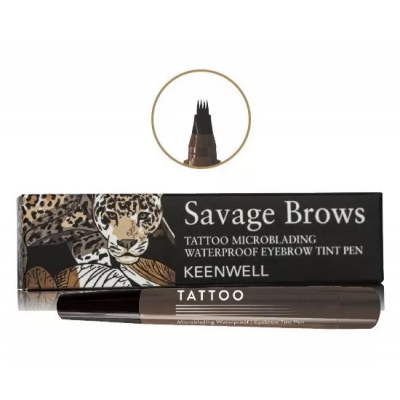 Вологостійкий олівець-фарба для брів Мікроблейдинг Keenwell Savage Brows FW12 2 мл